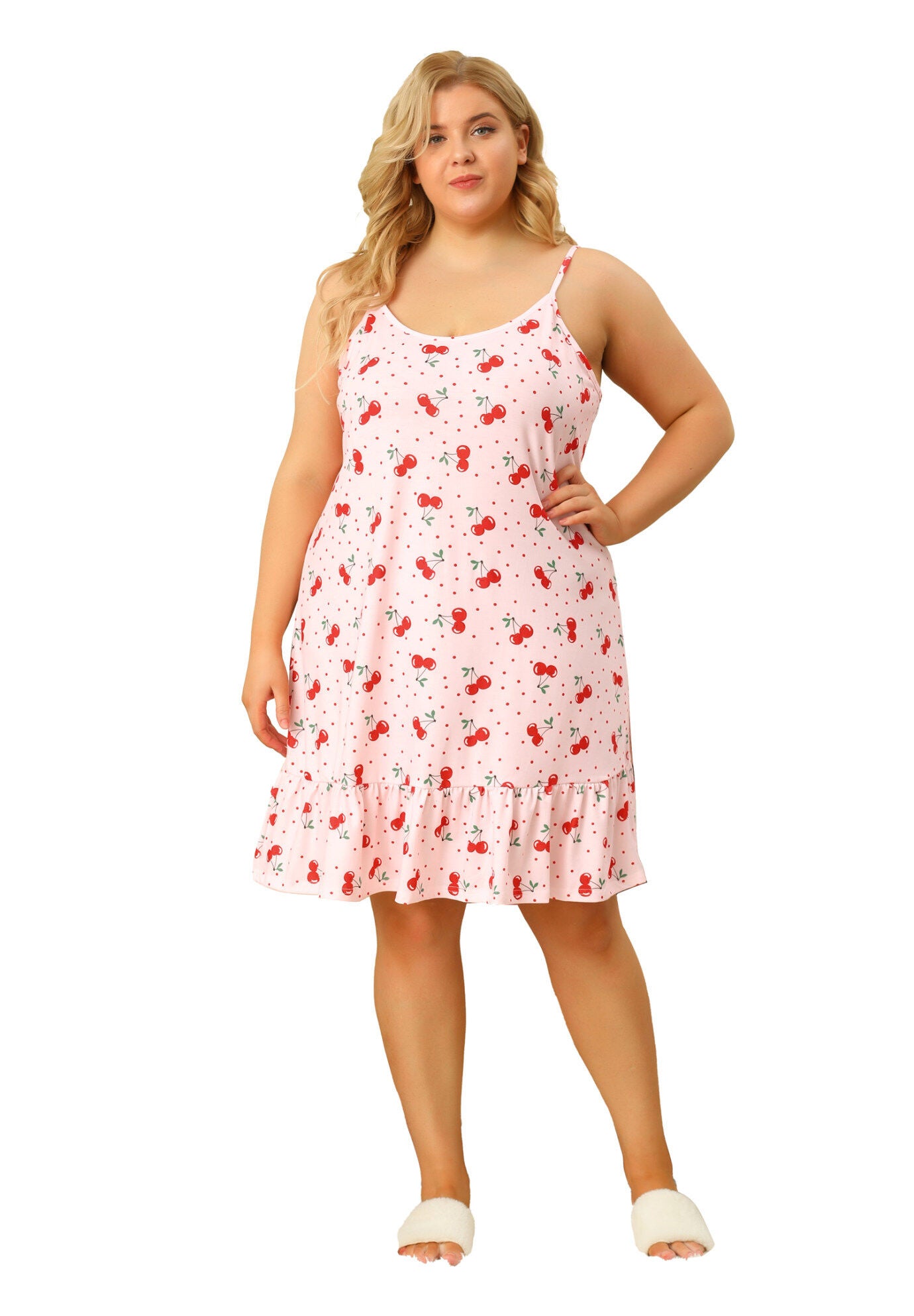 Chemise Printed Strap Nightwear Lingerie, Pink / Pink, hi-res image number 0