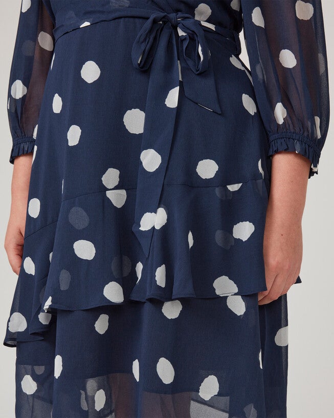 Begin Again Asymm 3/4 Dress, NavyMilk / Navy, alternate image number null