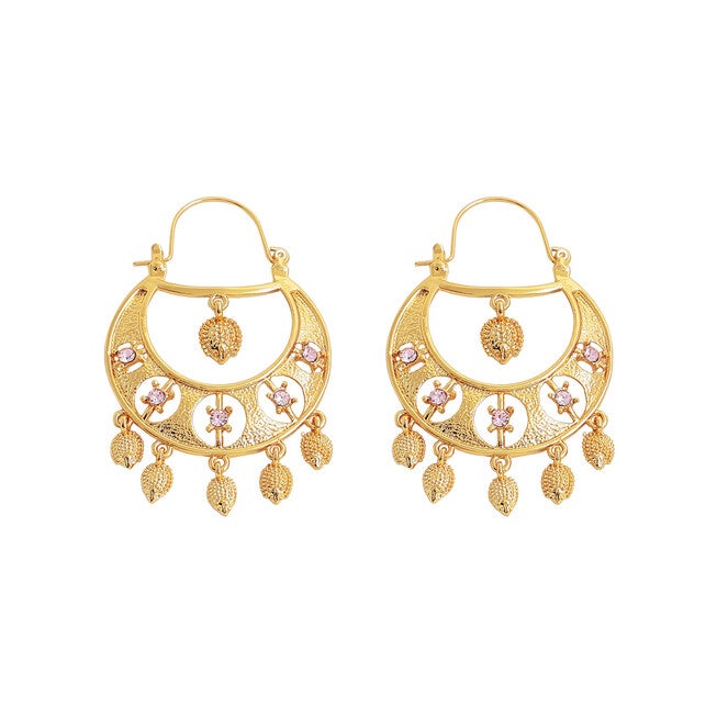 SOHI Women's Regal Drop Earrings, Gold / Gold, hi-res image number null