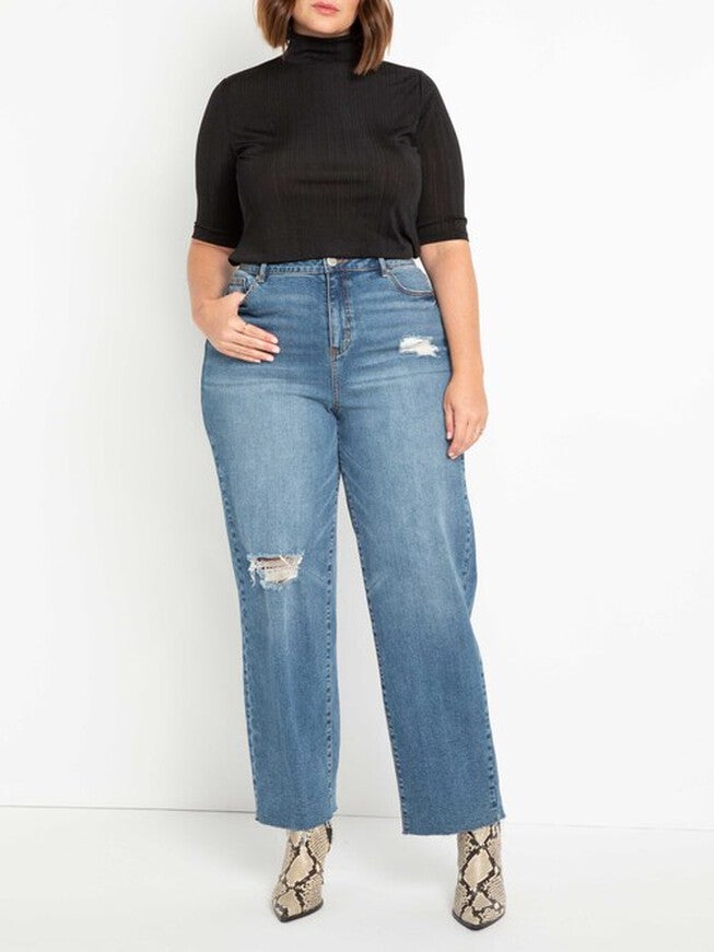 Janet Elbow Sleeve Mock Neck Top, Black Onyx / Black, hi-res image number null