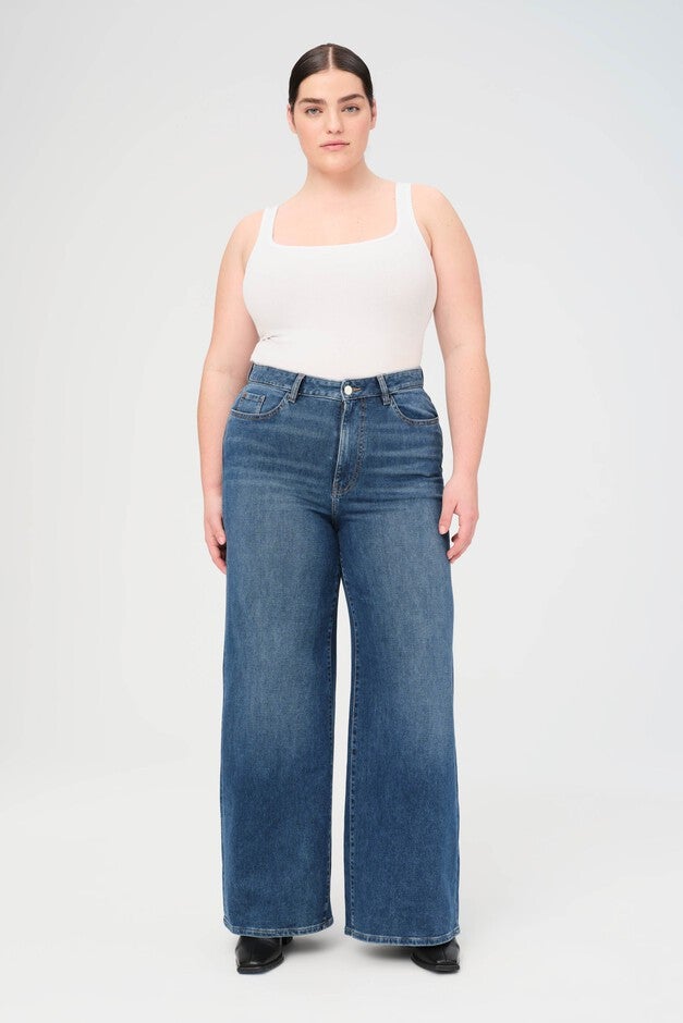 NCE PLUS - RELAXED WIDE LEG JEANS | BLUE EYED, BLUE EYED / Dark Wash, hi-res image number 0