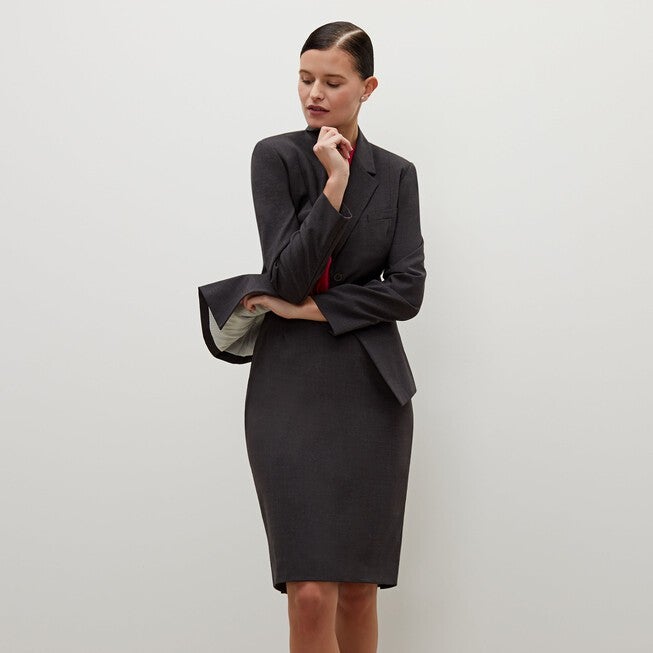 Cobble Hill Skirt - Tropical Wool :: Gray Melange, Gray Melange / Charcoal Grey, hi-res image number 0
