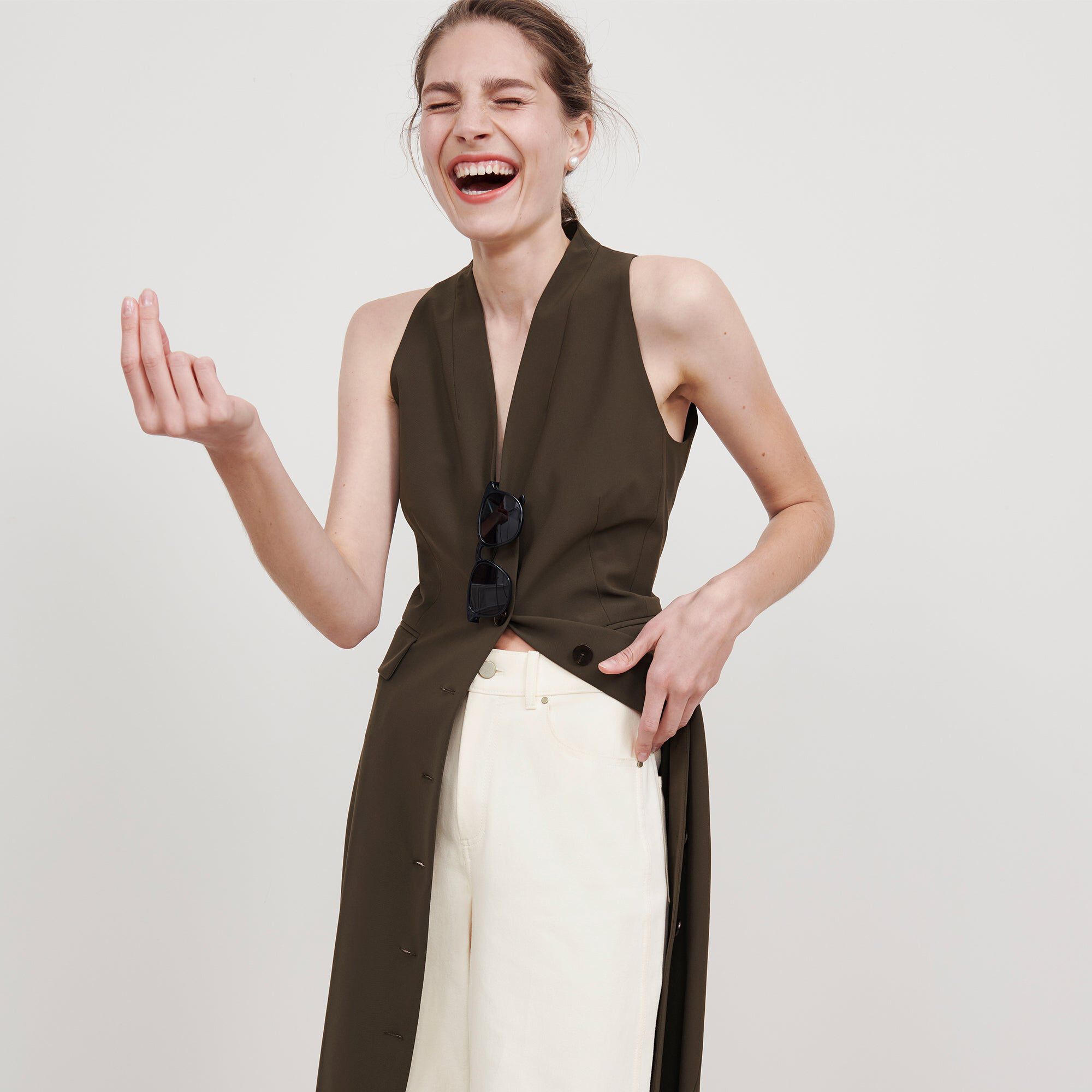 Cassandra Dress - OrigamiTech, Olive / Olive Green, alternate image number 2