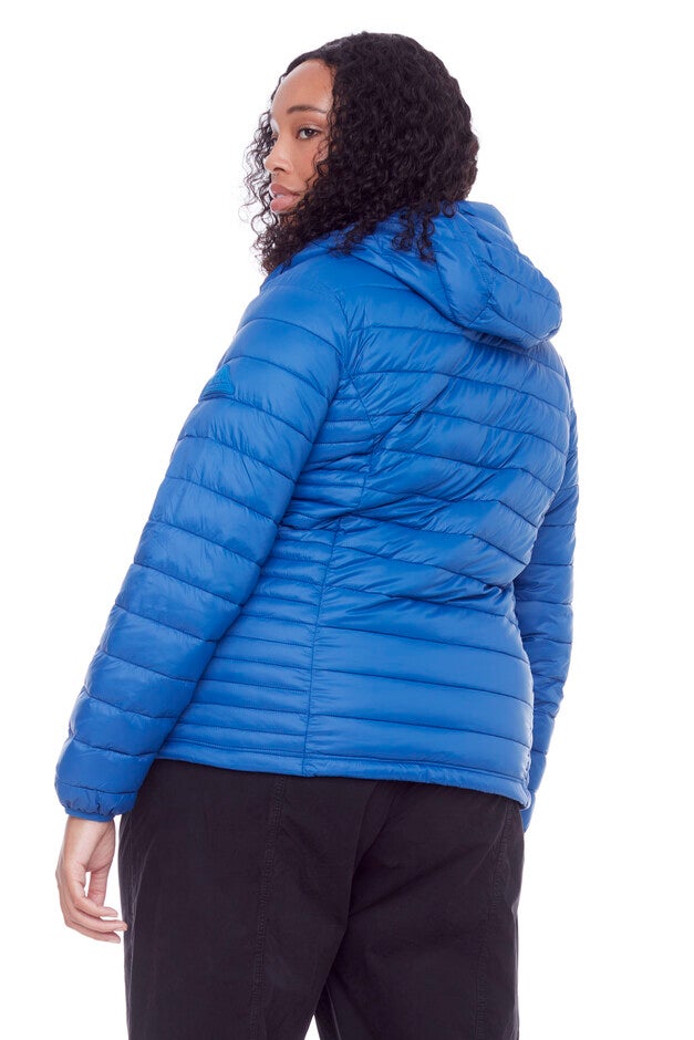 Women's Plus Size - YOHO | Vegan Down Lightweight Packable Puffer Jacket & Bag, Cobalt / Cobalt, alternate image number 2