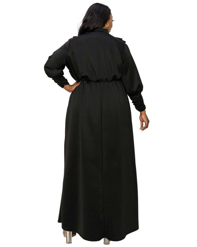 Laufey Pleated Bodice Maxi Dress, Black / Black, alternate image number null