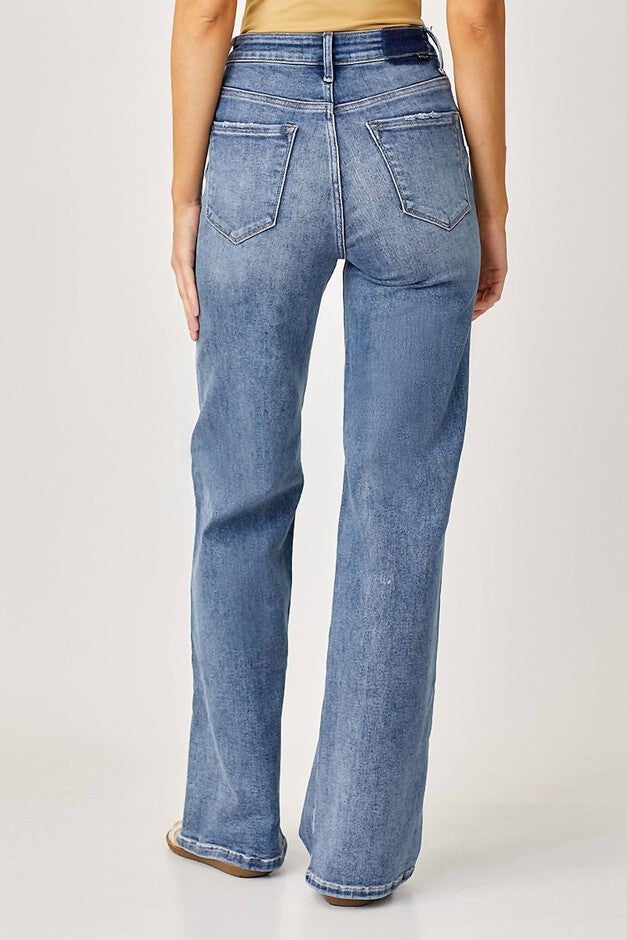 MID-RISE WIDE LEG JEAN IN BLUE, Blue / Medium Wash, alternate image number null