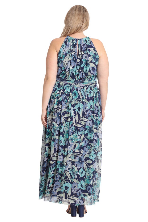 Floral halter maxi dress, , alternate image number 2