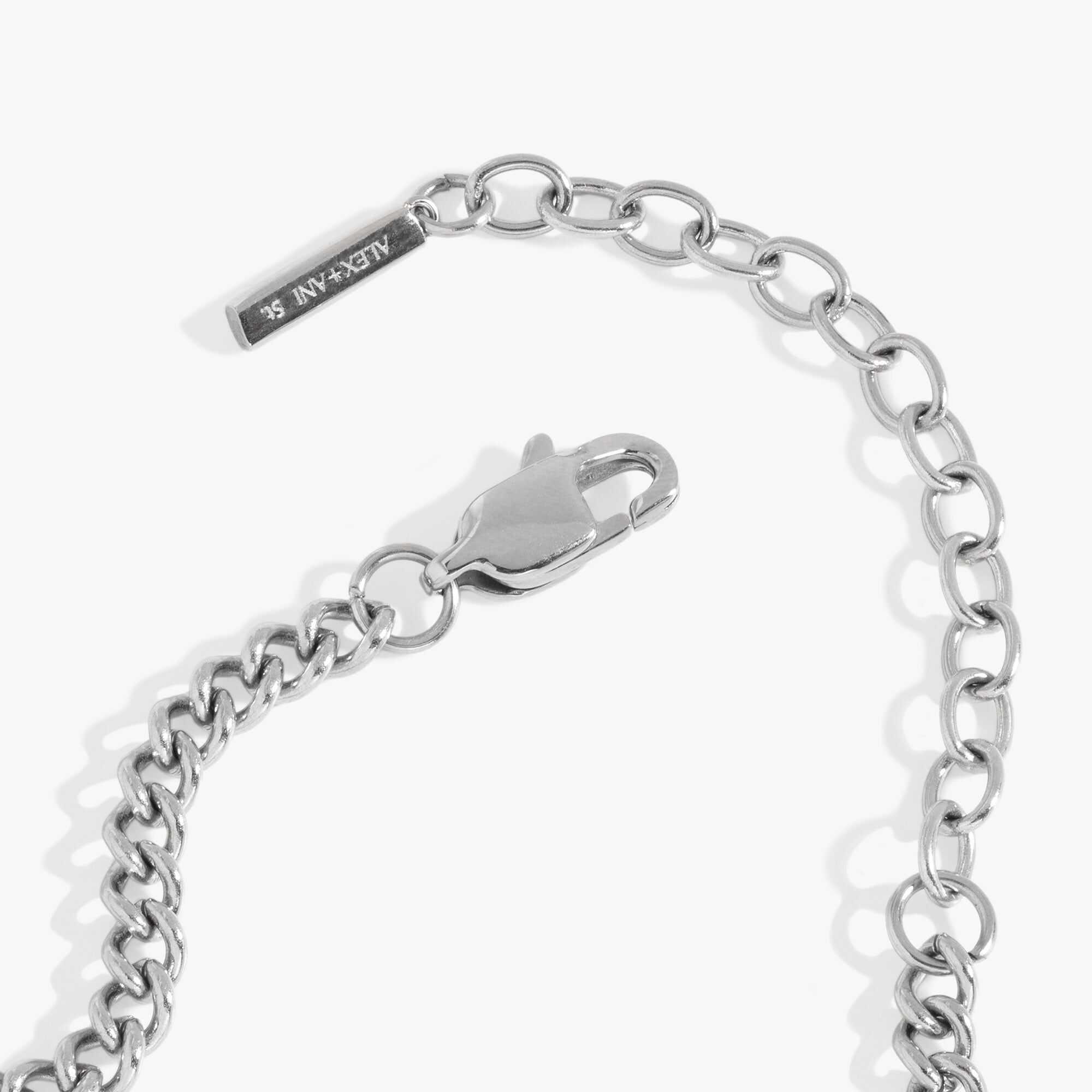 Engraved French &#39;Oui&#39; & &#39;Non&#39; Reversible Heart Bracelet, Silver / Silver, alternate image number 2