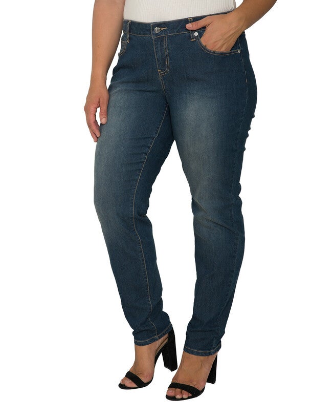 Plus Size Women's Dark Wash Skinny Jeans, 2886 Wash / Medium Wash, alternate image number null