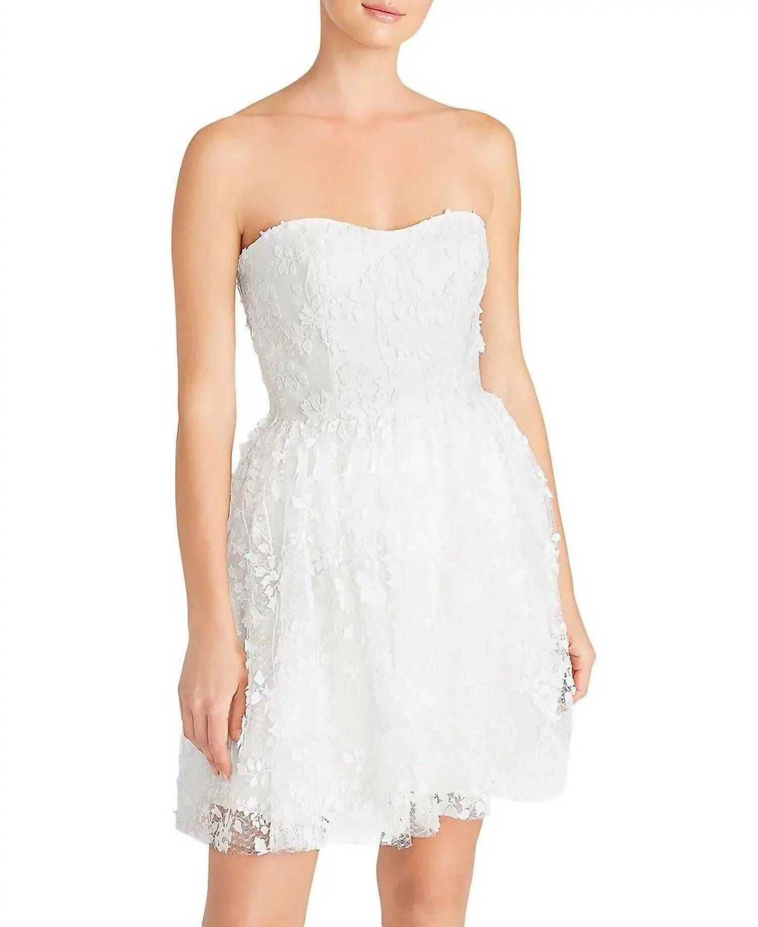 センスのいい お歳暮 STRAPLESS TULLE MINI DRESS IN IVORY | Dia & Co ワンピース