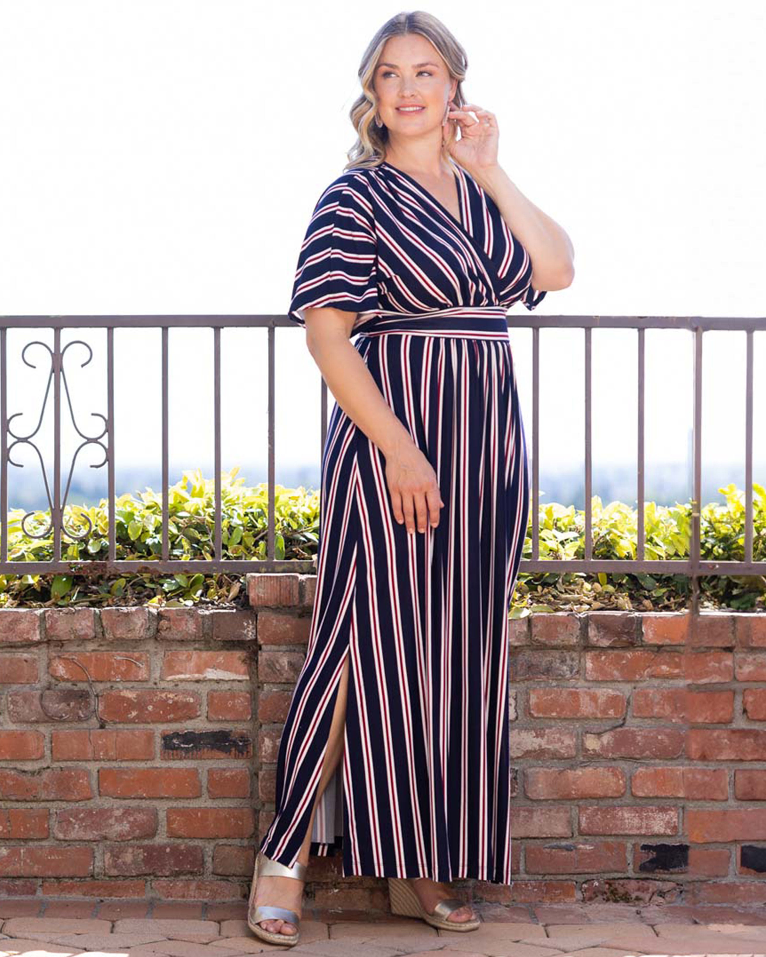 Vienna Maxi Dress, NAUTICAL NAVY STRIPES / Navy, alternate image number 4