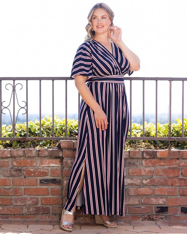 Vienna Maxi Dress, NAUTICAL NAVY STRIPES / Navy, alternate image number 4