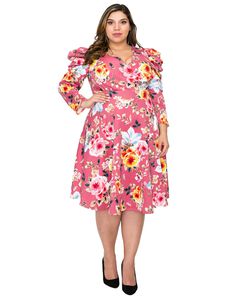 KOURTNEY FLORAL FLARE DRESS