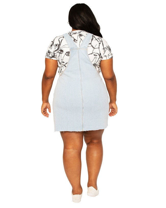 Jayda Women's Plus Size Denim Skirtall, Rinse / Light Blue, alternate image number 4