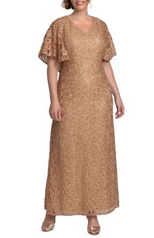 Celestial Cape Sleeve Gown