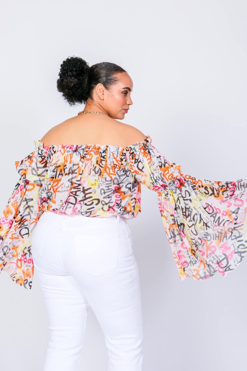 Brittney Off The Shoulder Bell Sleeve Top, , alternate image number 7