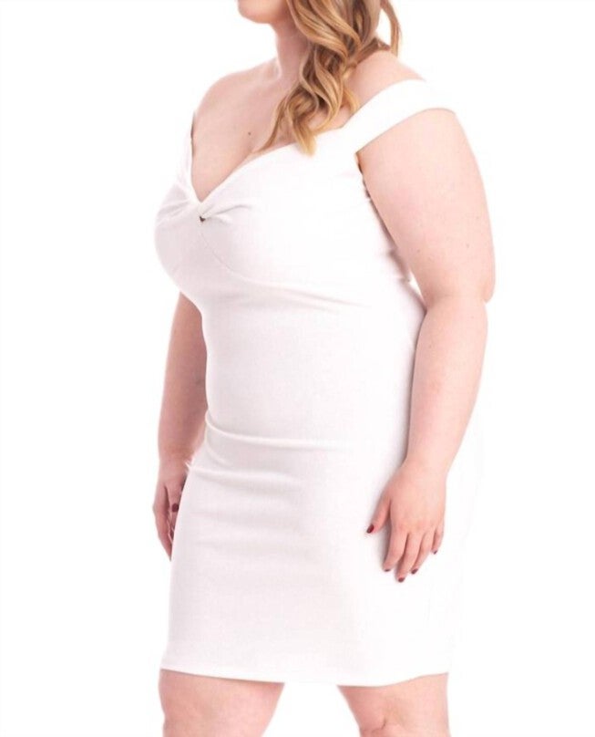 OFF THE SHOULDER MINI DRESS IN WHITE/SILVER, WhiteSilver / White, alternate image number null