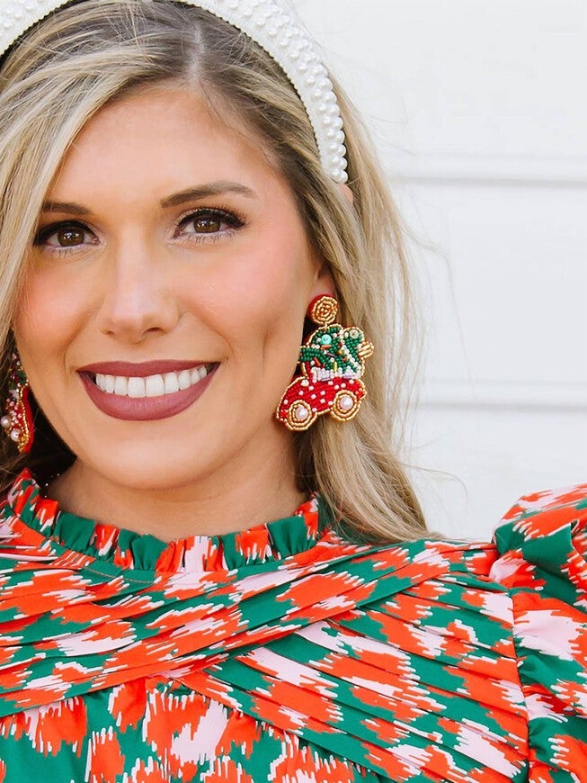 IZABELLE EARRINGS IN RED, Red / Red, alternate image number null