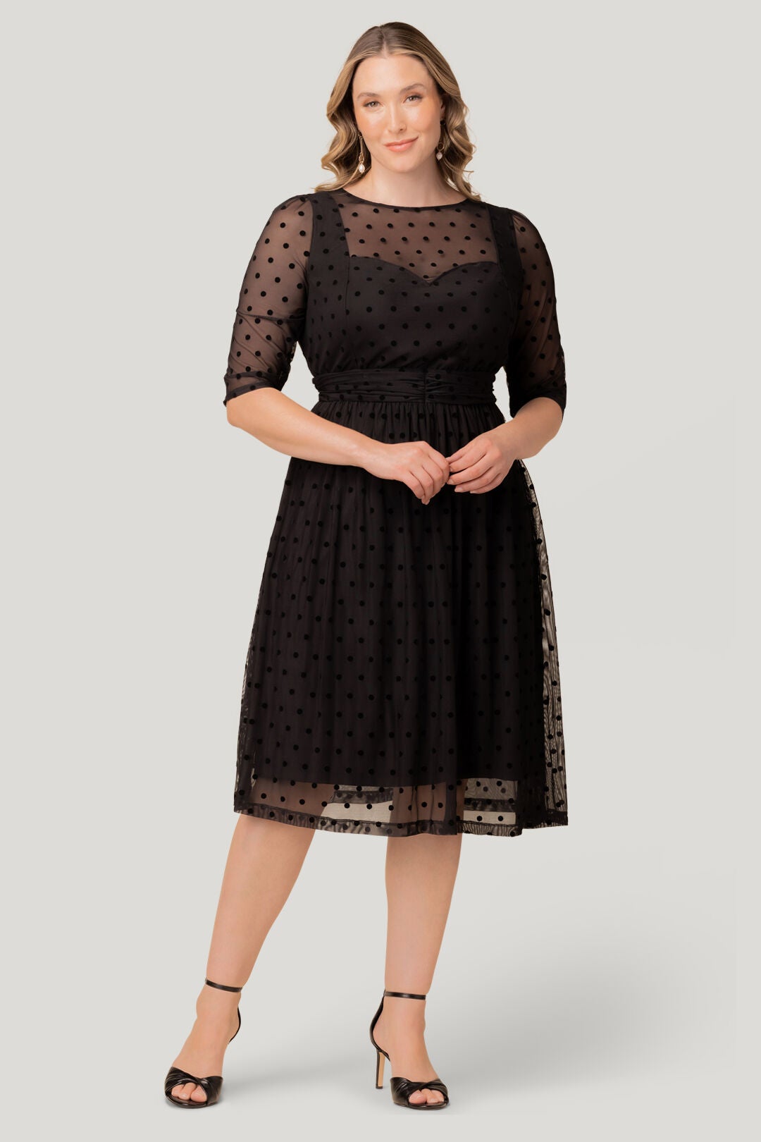 Vita Cocktail Dress, Noir Dot / Black, hi-res image number 0