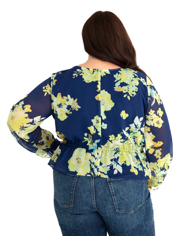 Ruffle V Neck Blouse, , alternate image number null