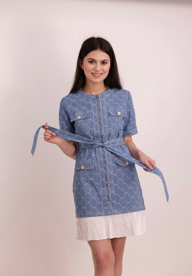 Classic Denim Dress, Blue / Light Blue, alternate image number null