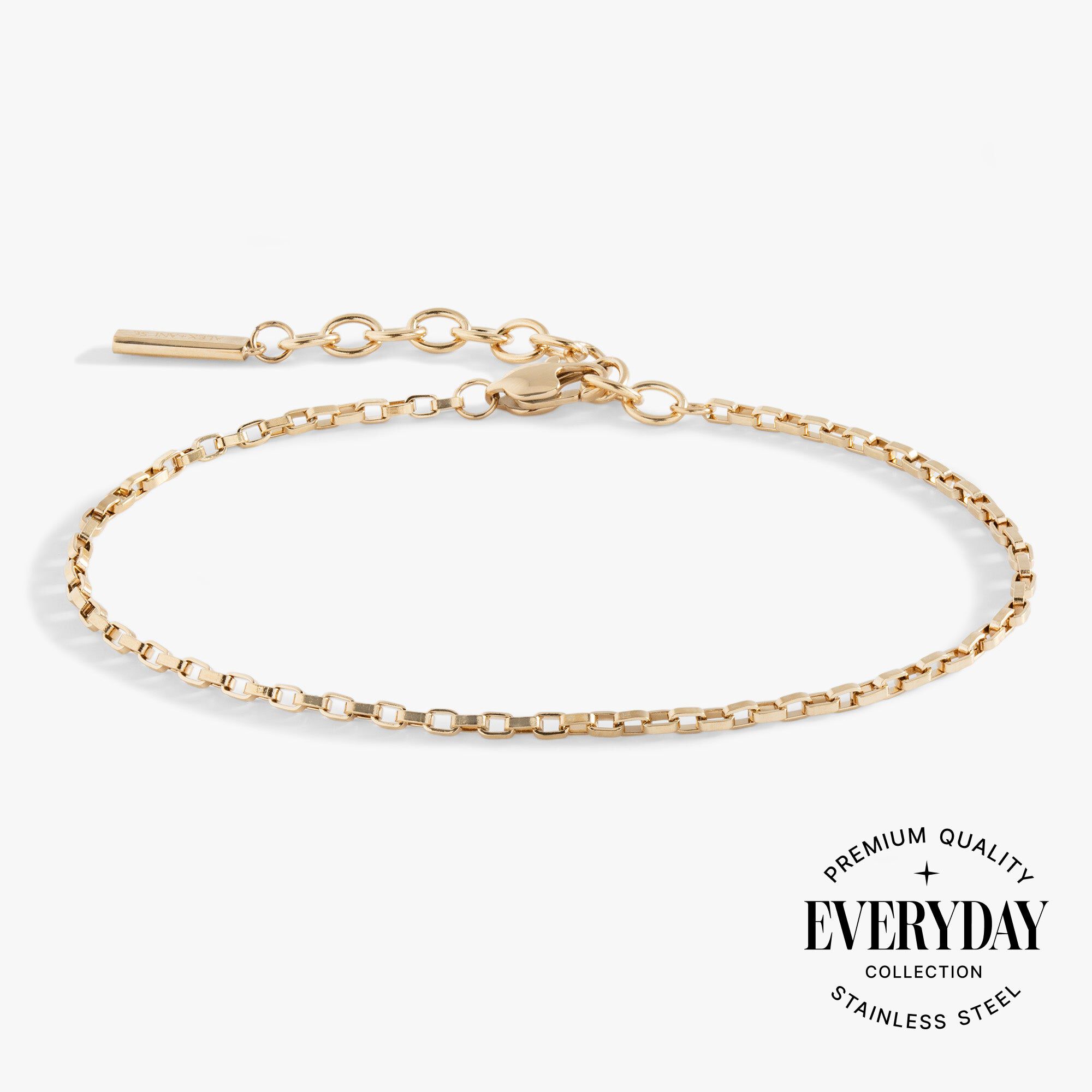 Everyday Box Link Chain Bracelet, Gold / Gold, hi-res image number 0