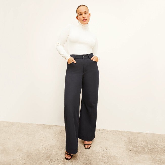 Axam Layering Turtleneck - Ribbed Pima Cotton, Ivory / Ivory, alternate image number 3