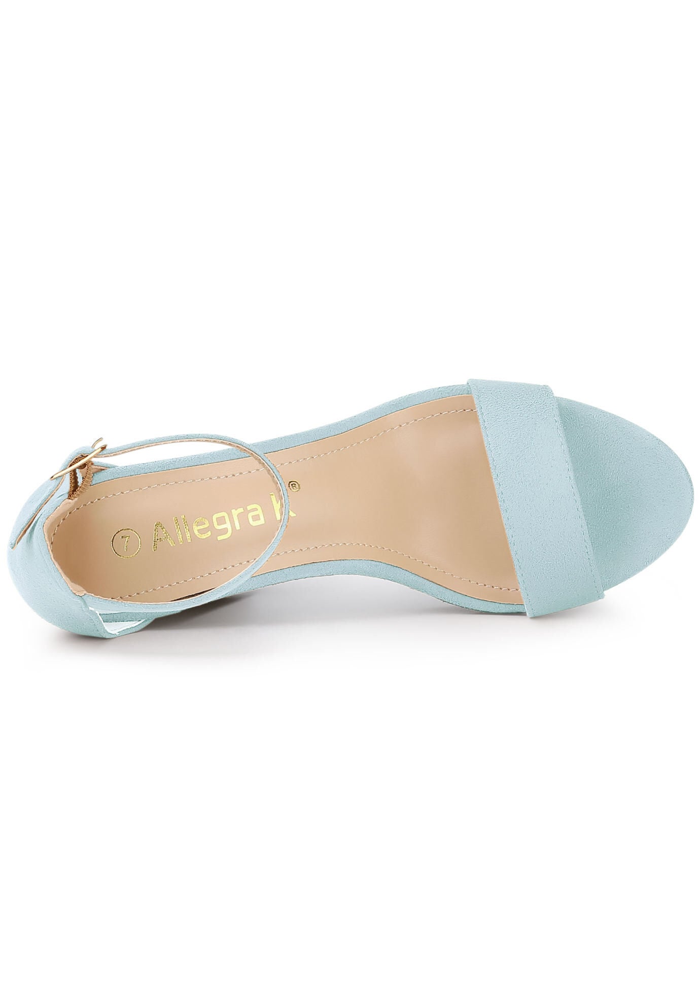 Platform Ankle Strap Chunky High Heel Sandals, SKY Blue / Azure Blue, alternate image number 3