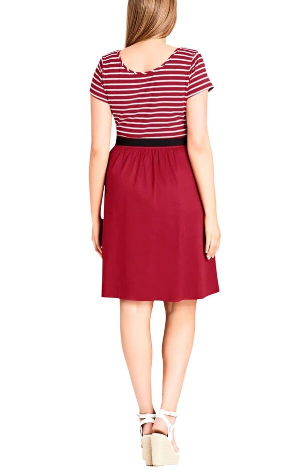 City Chic Women's Trendy Plus Tie Front Fit & Flare Dress Red Size Petite Small, , alternate image number null