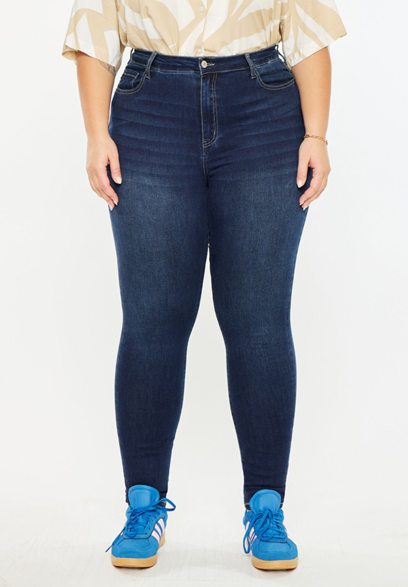 Bluebird Essentials High Rise Super Skinny Jeans (Plus Size), Dark Wash / Dark Wash, hi-res image number 0
