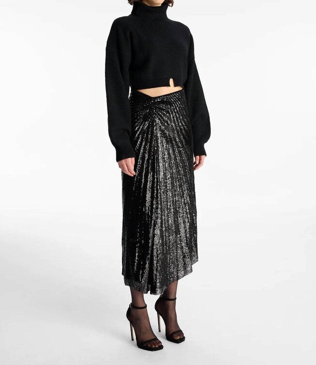 TORI SKIRT IN BLACK, Black / Black, alternate image number null