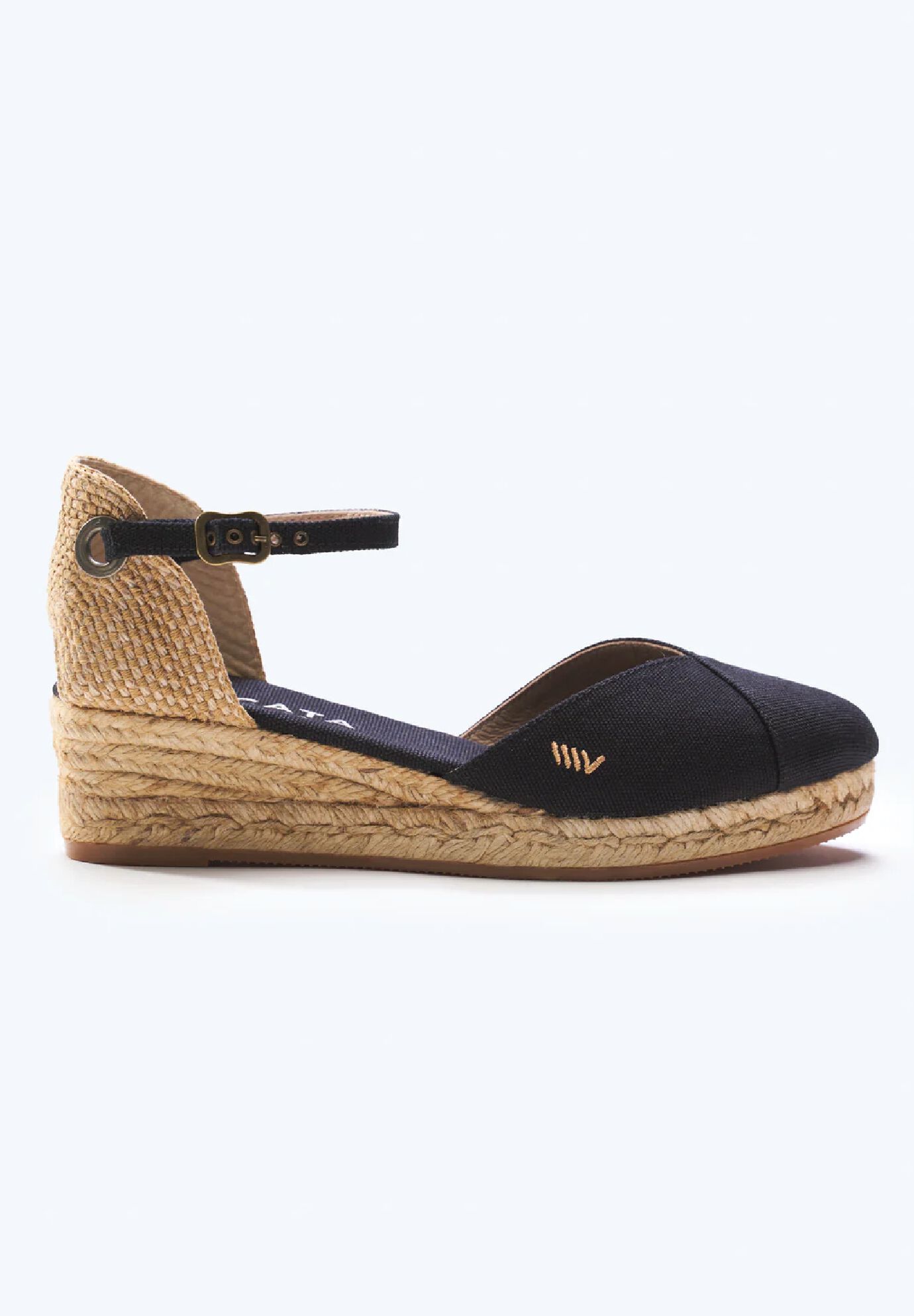 Pubol Canvas Espadrille Wedges, Black / Black, hi-res image number 0