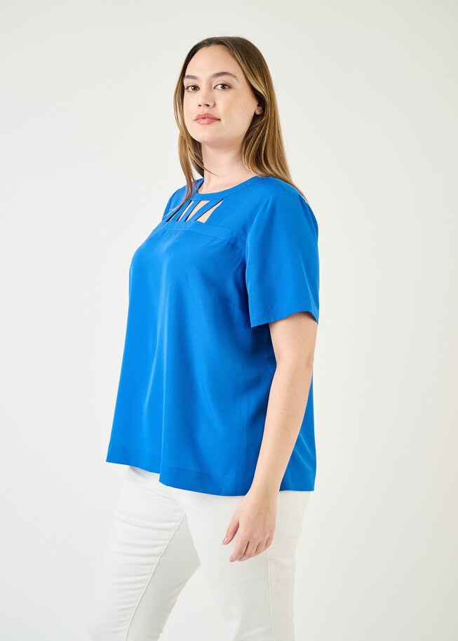 Abby Short Sleeve Cutout Top, , alternate image number null