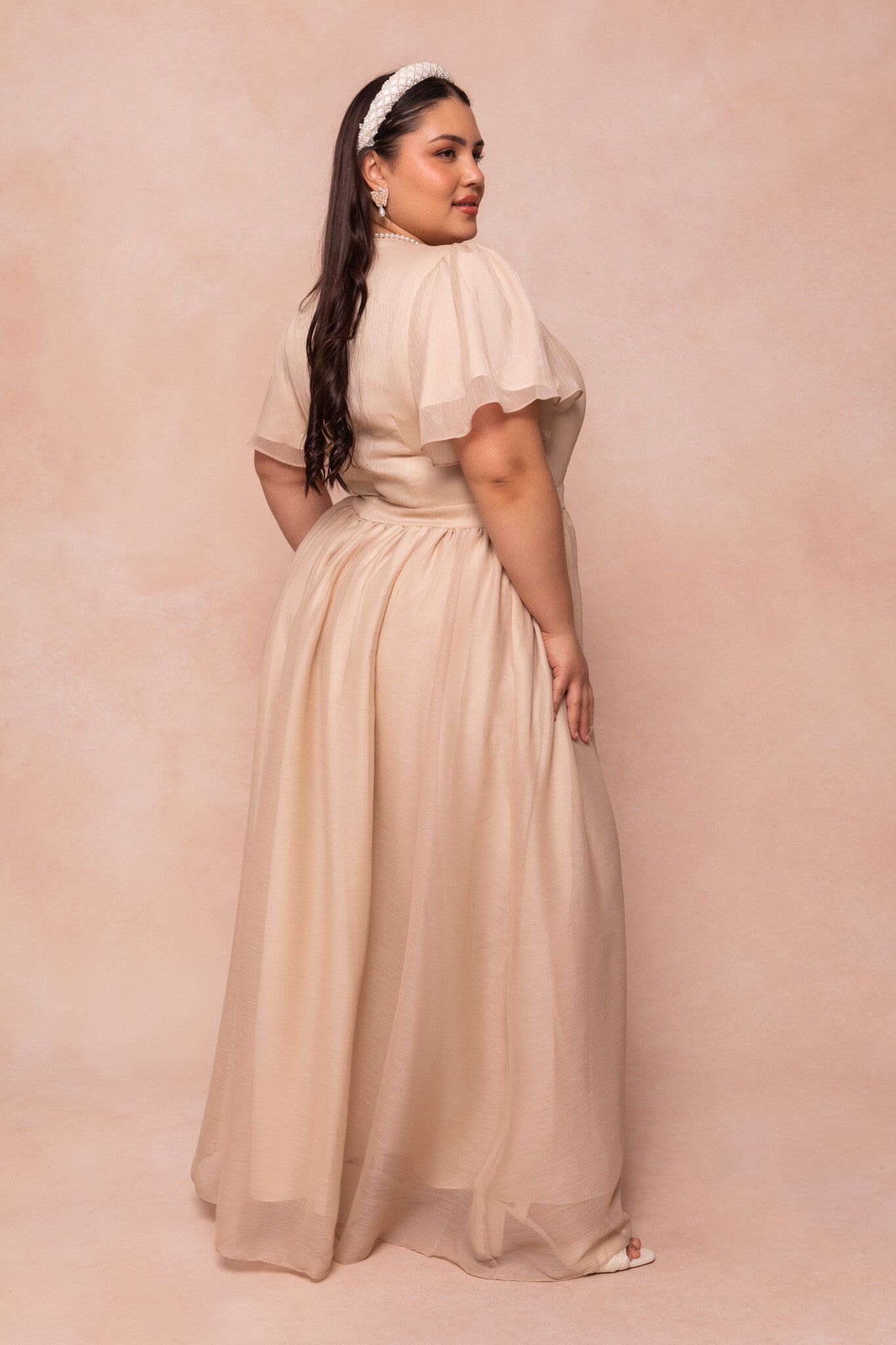 Abbie Dress, Champagne / Beige, alternate image number 3