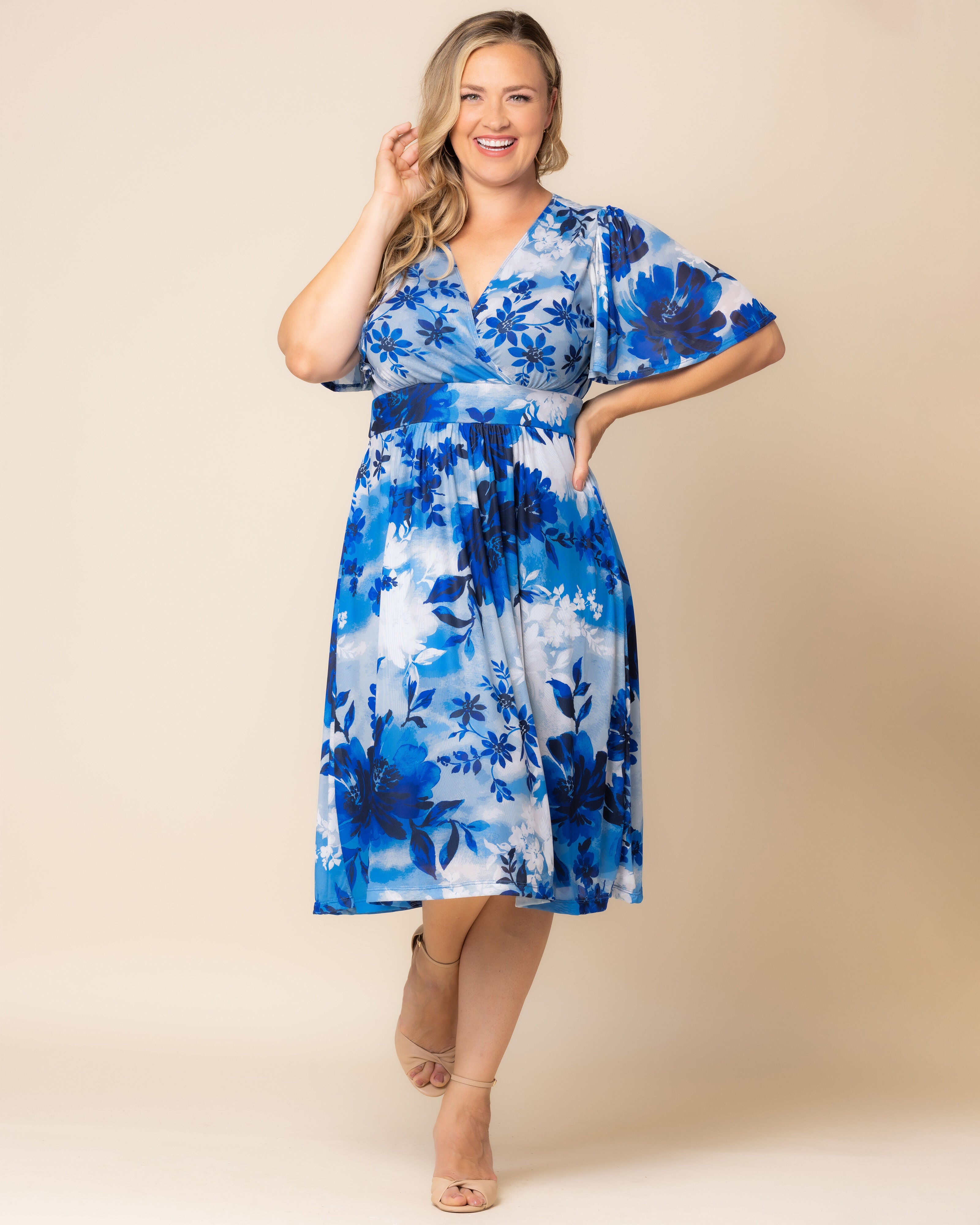 Margot Mesh Cocktail Dress, PURE BLUE BOUQUET / White, alternate image number 4