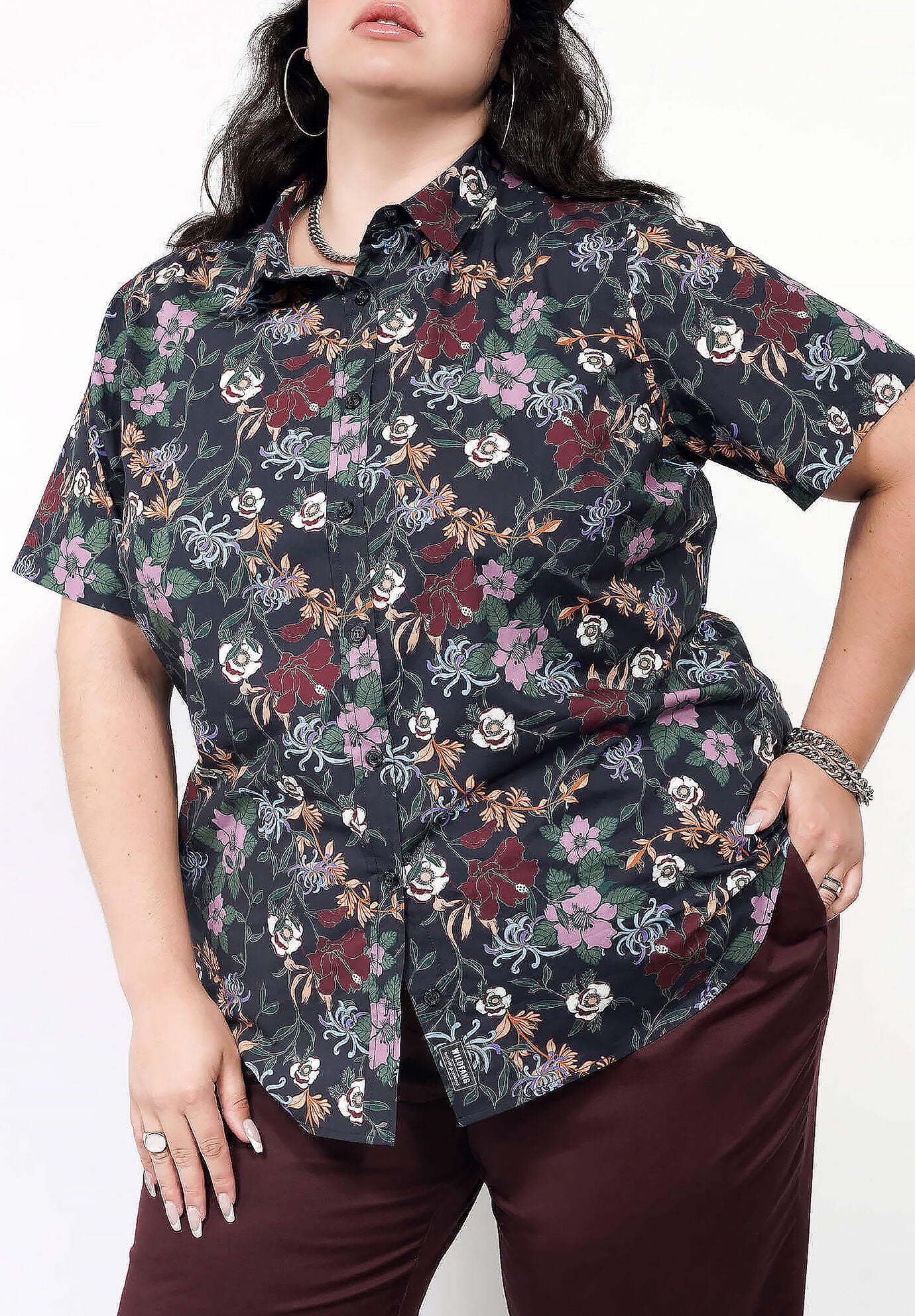 The Essential Button Up, WILDFLOWER NAVY / Navy, hi-res image number 0