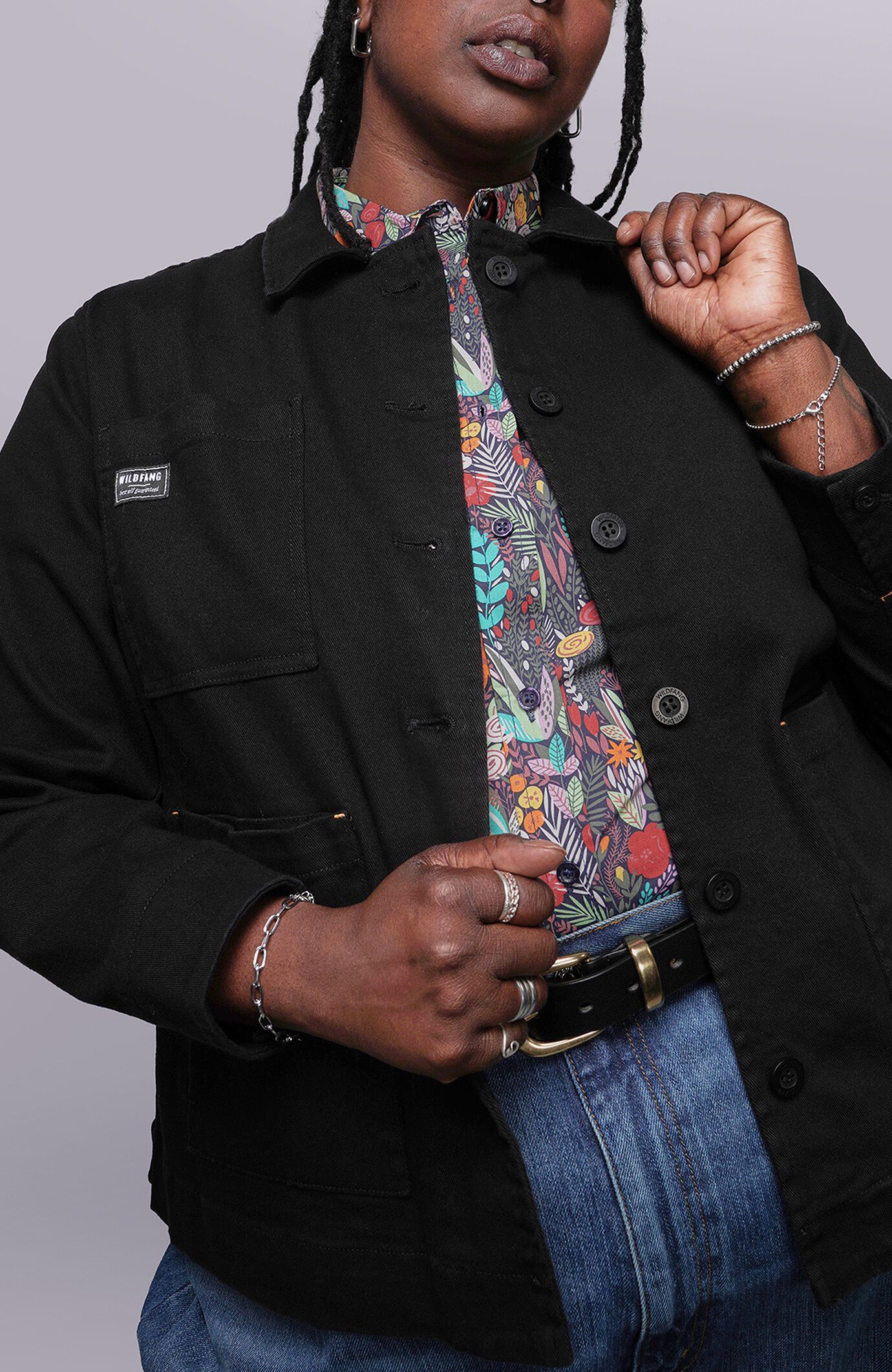 The Essential Denim Utility Jacket, BLACK / Black, alternate image number 4