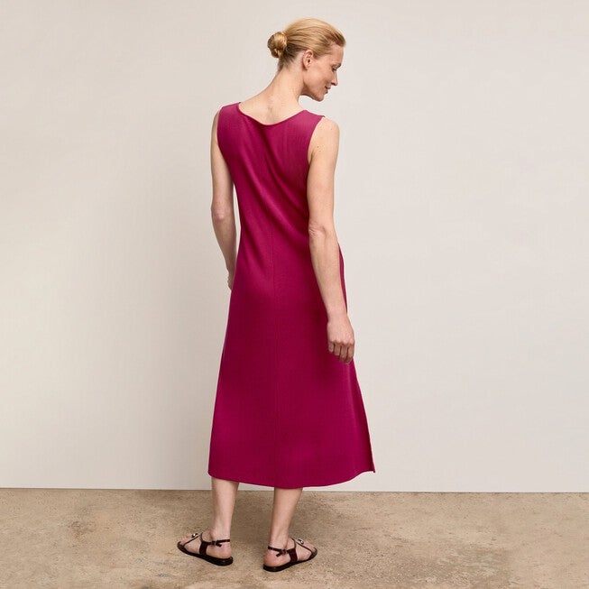 Milano Drape Dress - Plush Pima, Dark Fuchsia / Deep Fuchsia, alternate image number 1