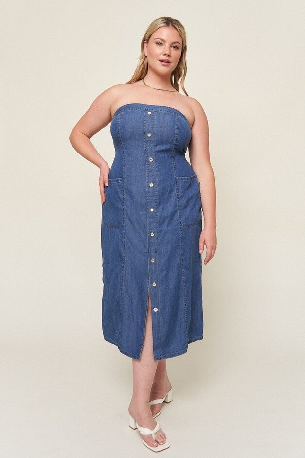 Tahoma Tencel Denim Dress, Denim / Medium Wash, alternate image number 1