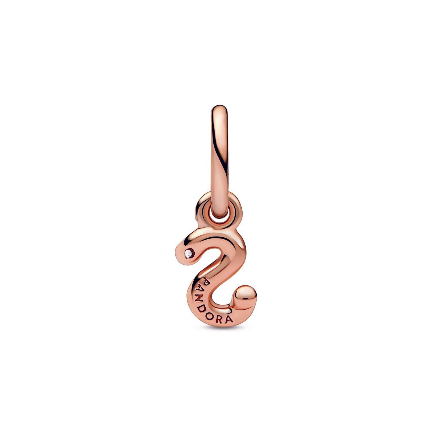 LETTER S SCRIPT ALPHABET DANGLE CHARM IN ROSE GOLD, Rose Gold / Pink, alternate image number 1