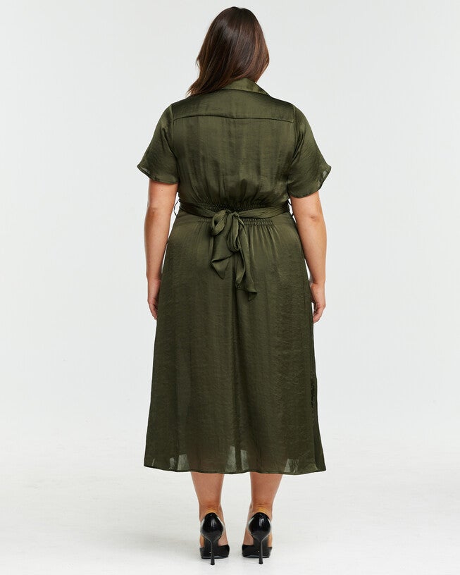 Oasis Dress, Olive / Olive Green, alternate image number 3