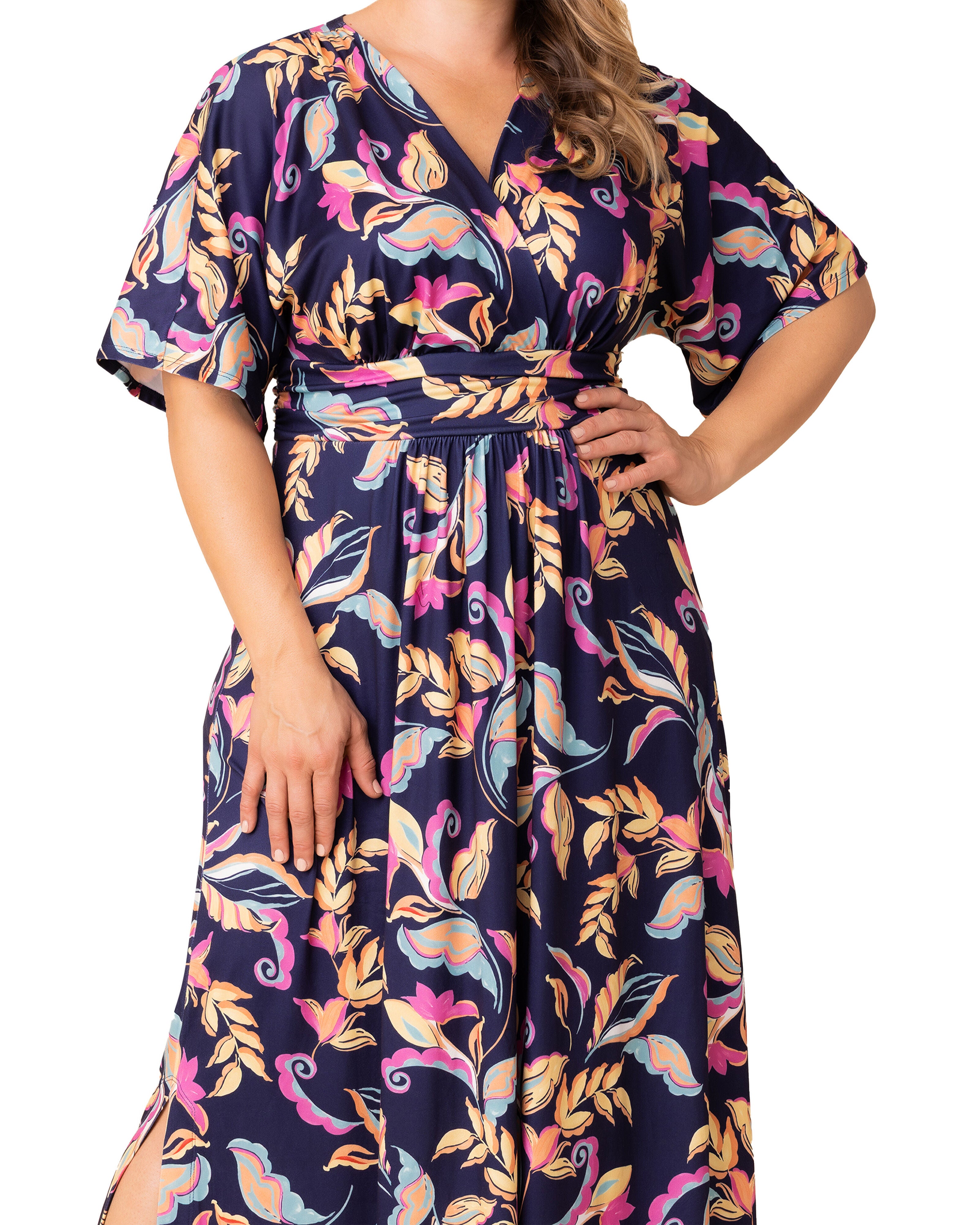 Vienna Maxi Dress, TALAVERA MOTIF / Navy, alternate image number 2