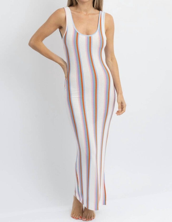 NEWPORT MULTI-STRIPED COVERUP DRESS IN WHITE MULTI, White Multi / White, hi-res image number null