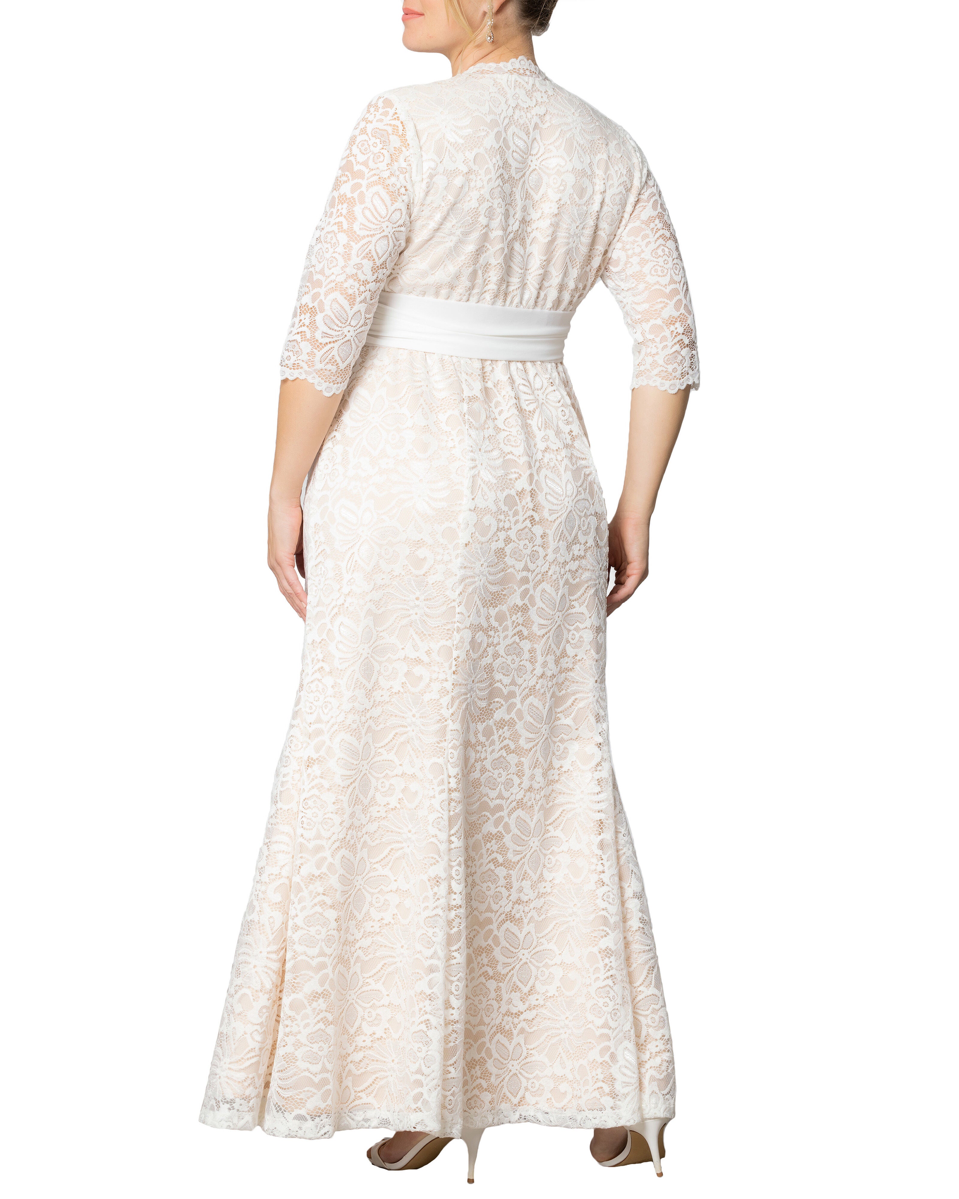 Amour Lace Wedding Gown, IVORYNUDE / Ivory, alternate image number 2