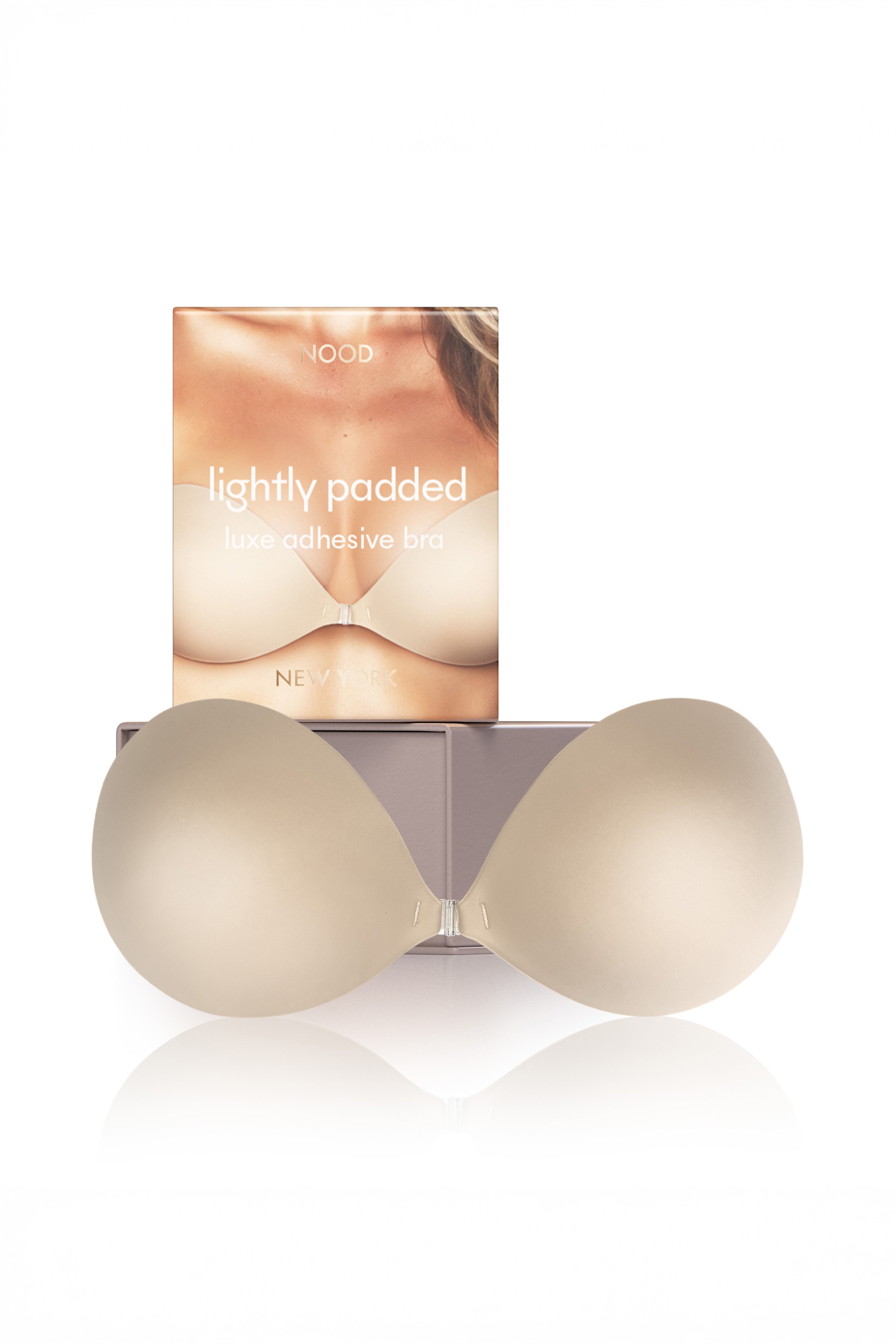 Lightly Padded Luxe Adhesive Fabric Bra, No 3 Buff / Beige, alternate image number 1