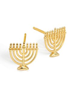 HANUKKAH MENORAH Stud Earrings