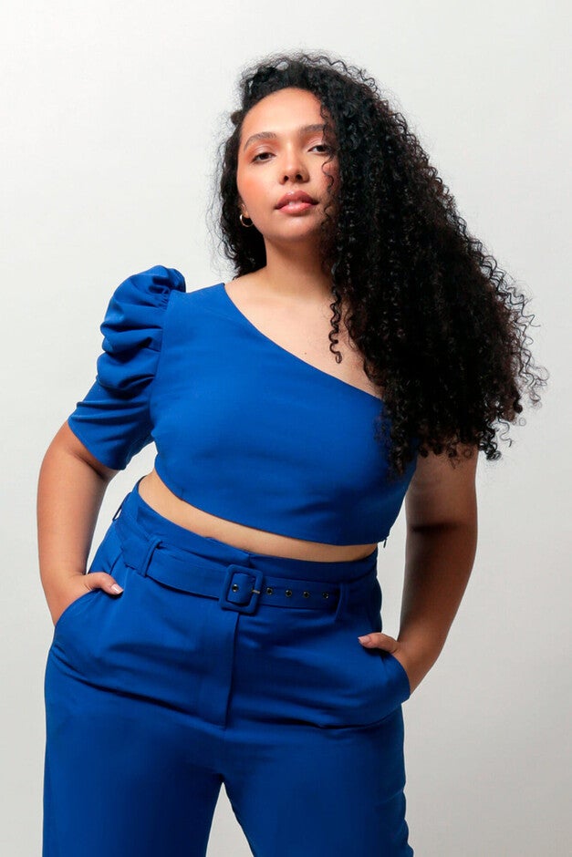 Hazel Crop Top, Princess Blue / Royal Blue, hi-res image number 0