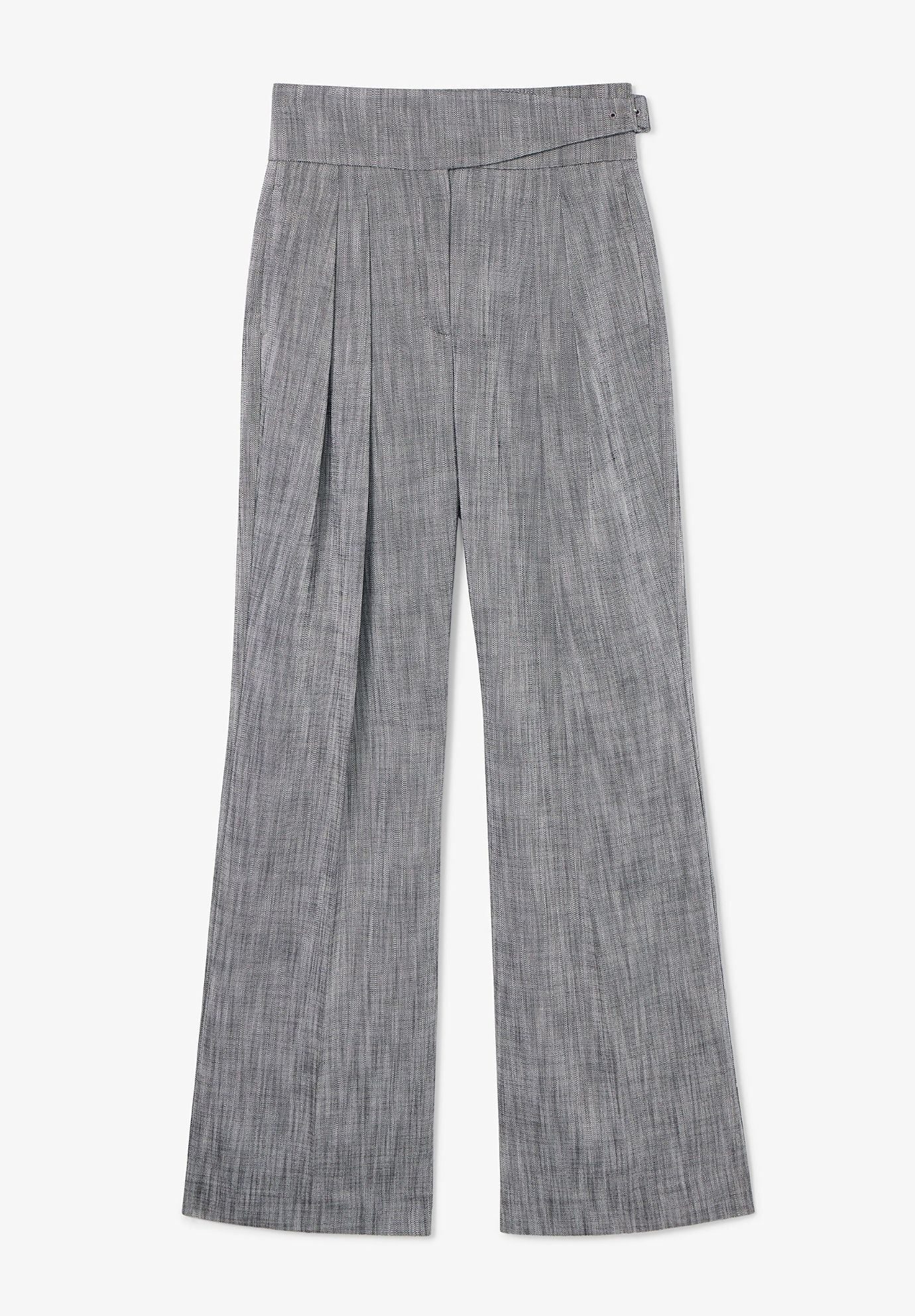 Bronny Cummerbund Trouser - Porto Weave, BlackWhite / Light Grey, alternate image number 4