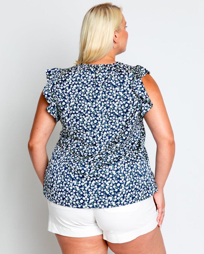 Palms Ruffle Top, , alternate image number null