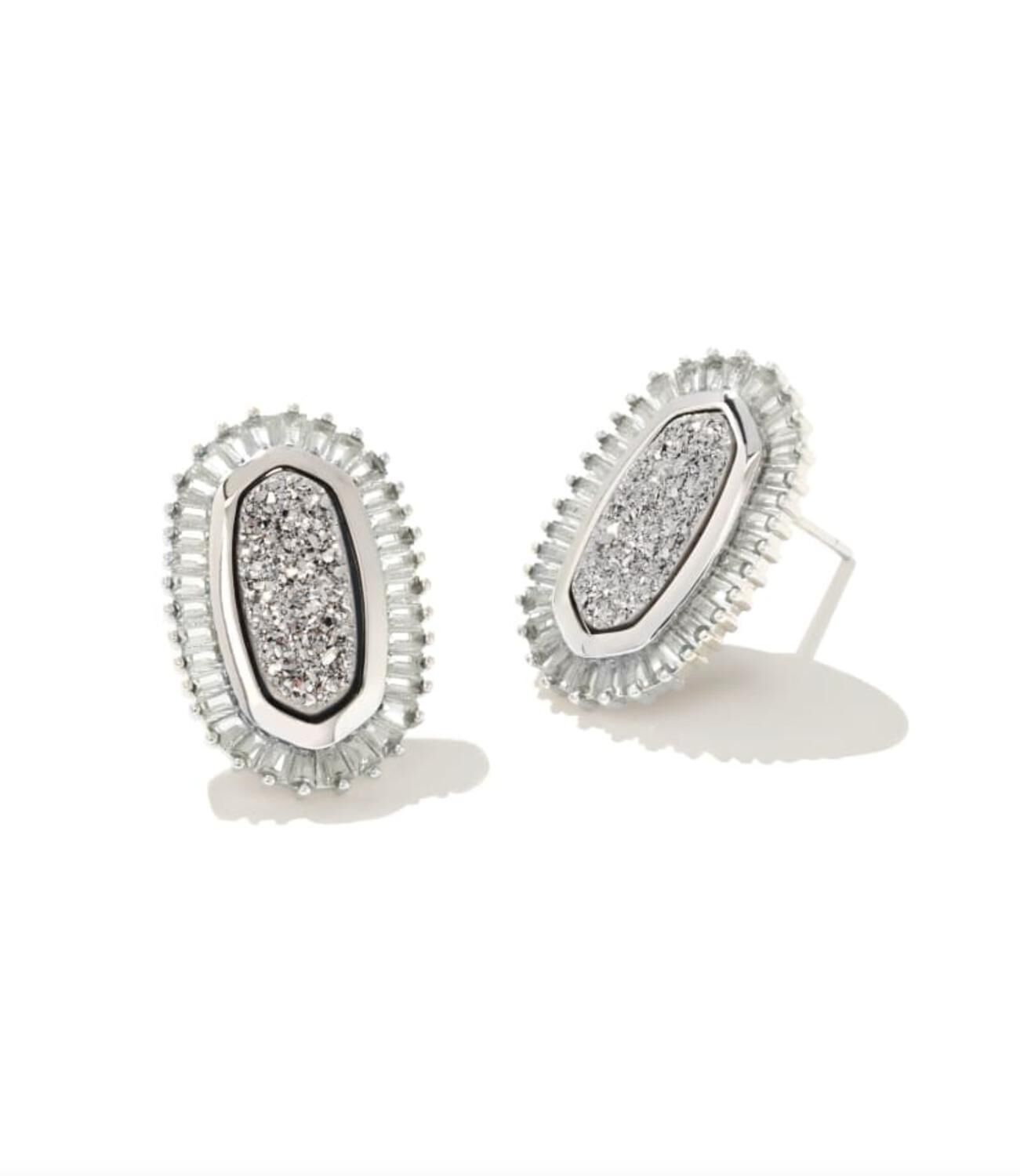 BAGUETTE ELLIE STUD EARRINGS - RHD 080 IN SILVER, Silver / Silver, hi-res image number 0